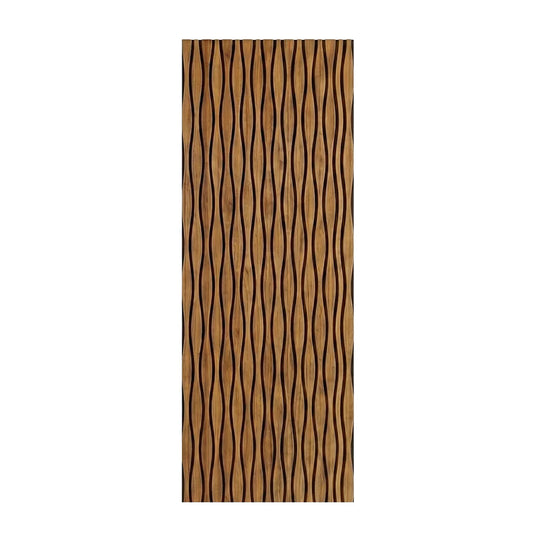 Natural Oak Wavy Design Acoustic Slatted Wall Panel 2.4m x 0.6m