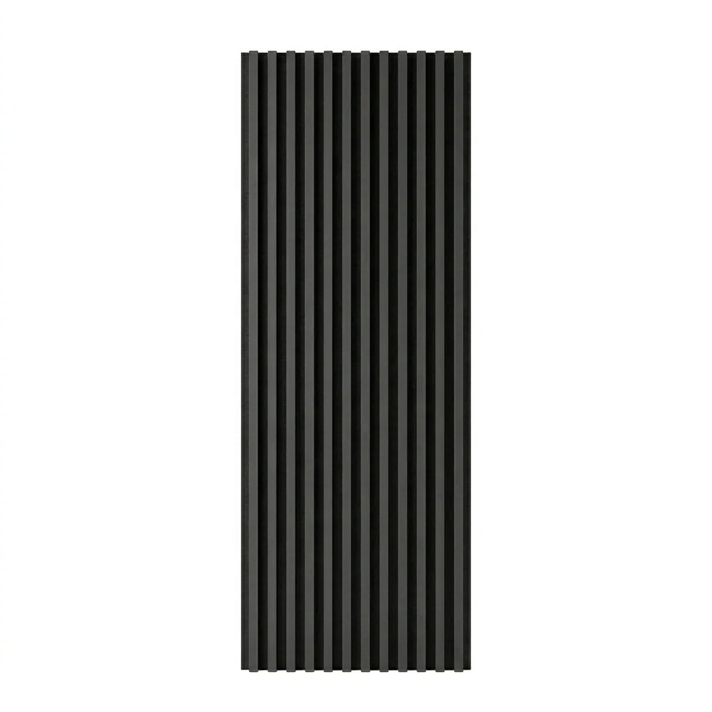 Black Grey Acoustic Wall Panel Sound Absorbing Slat Wall Panel – 2.4m x 0.6m