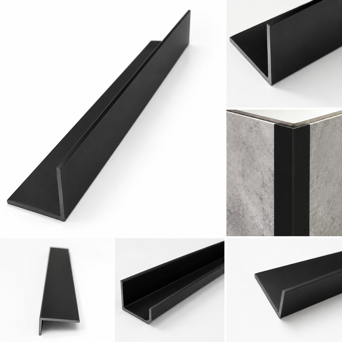 L Shape Black Trim For PVC Waterproof Shower Wall Panel 2400mm x 10mm