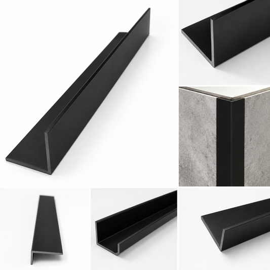 L Shape Black Trim For PVC Waterproof Shower Wall Panel 2400mm x 10mm