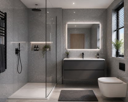 Grey Sparkle Shower Kitchen Wall Panel 2400mm x 1000mm x 10mm
