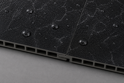 Solid Core Water Wave Black Waterproof Tongue & Groove Shower Wall Panel 2400mmx1000mmx10mm