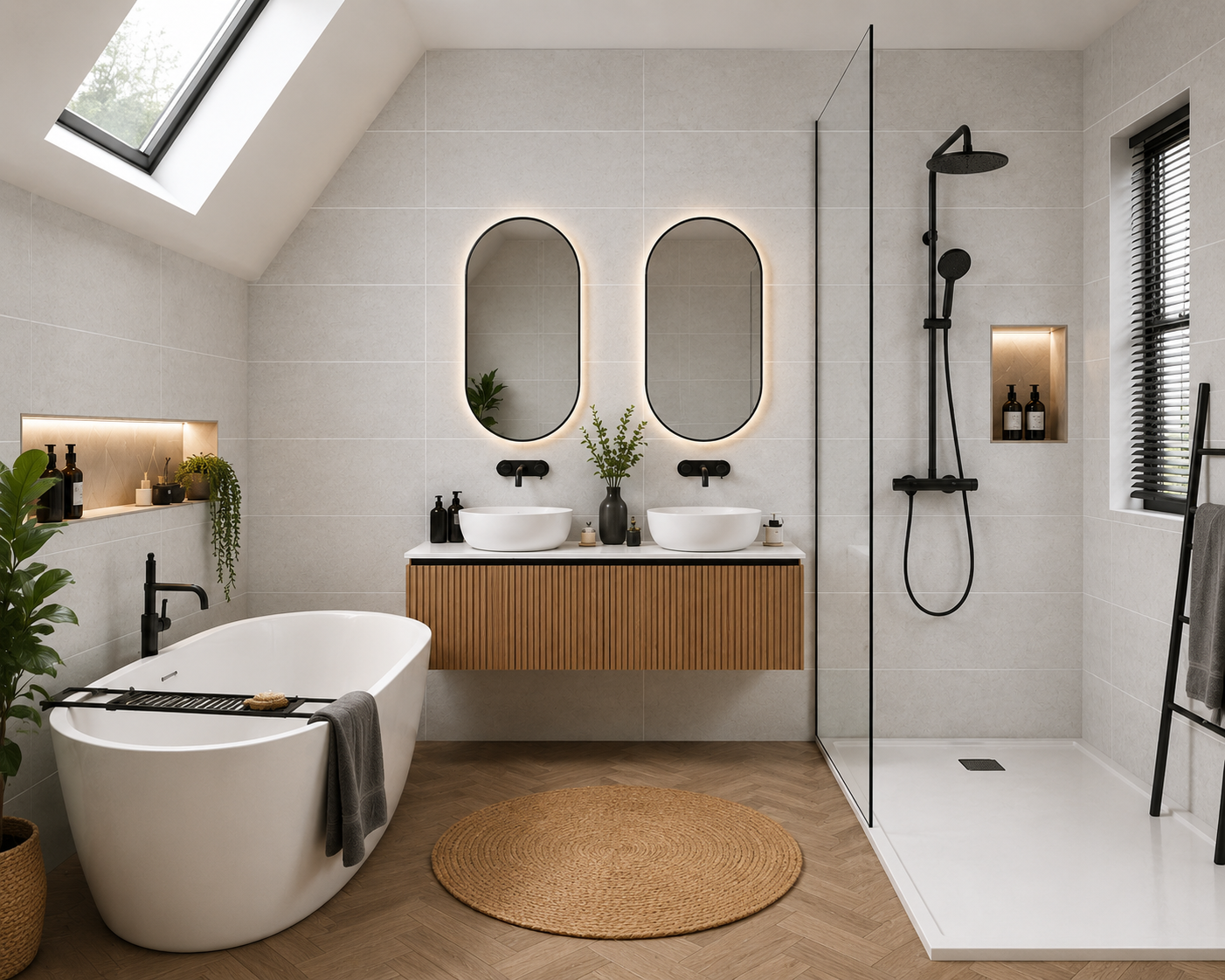 Concrete White Tile Effect Matt Finish PVC Kitchen Shower Wall Panel 2400mm x 600mm x 10mm