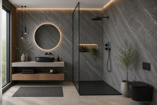 Deluxe Pieta Anthracite Matt PVC Kitchen Shower Wall Panel 2400mm x 1000mm x 10mm