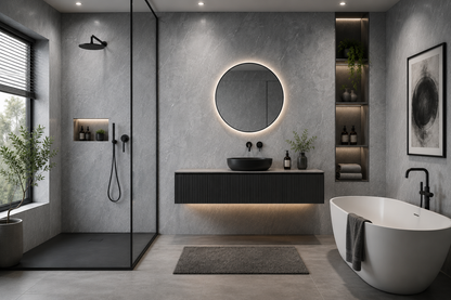 Deluxe Grey Slate Matt PVC Kitchen Shower Wall Panel 2400mm x 1000mm x 10mm
