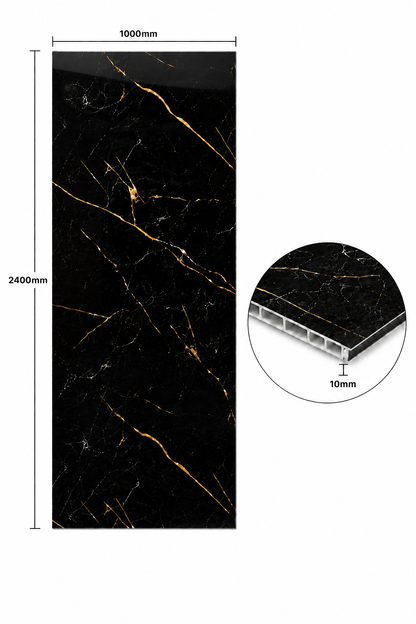 Laketon Grey Gold Gloss PVC Kitchen Shower Wall Panel 2400mm x 1000mm x 10mm