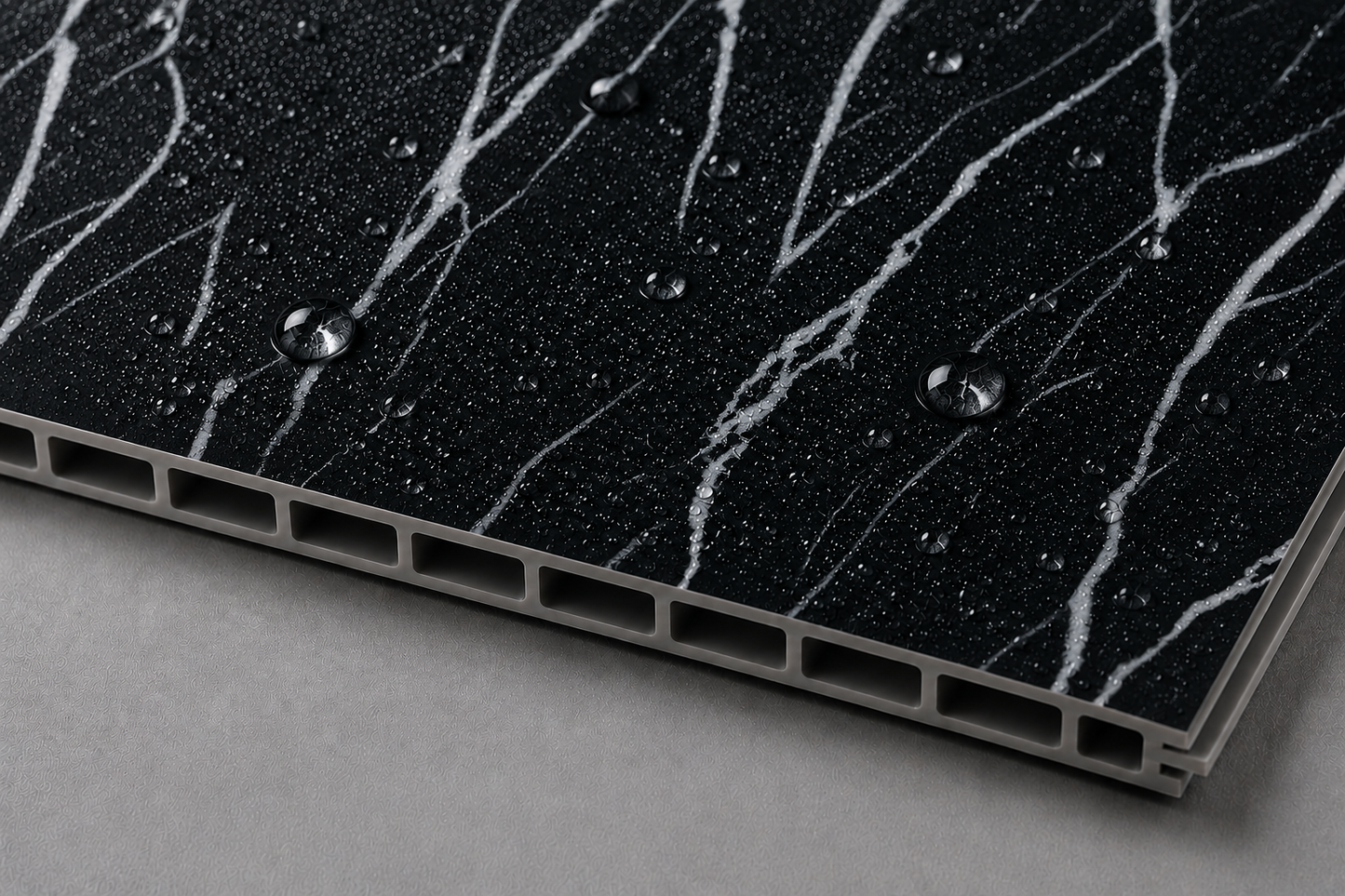 Black Calacatta Kitchen Bathroom Solid Wall Panel 2400mm x 1220mm x 10mm