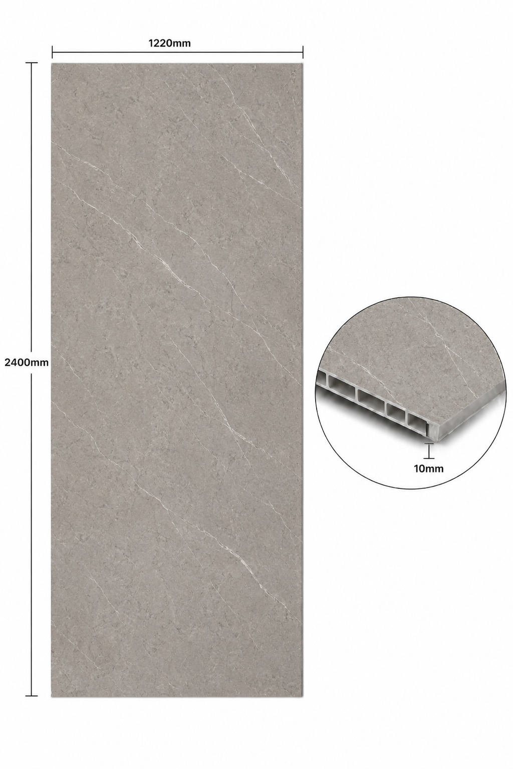 Bianco Luna Kitchen Bathroom Solid Wall Panel 2400mm x 1220mm x 10mm