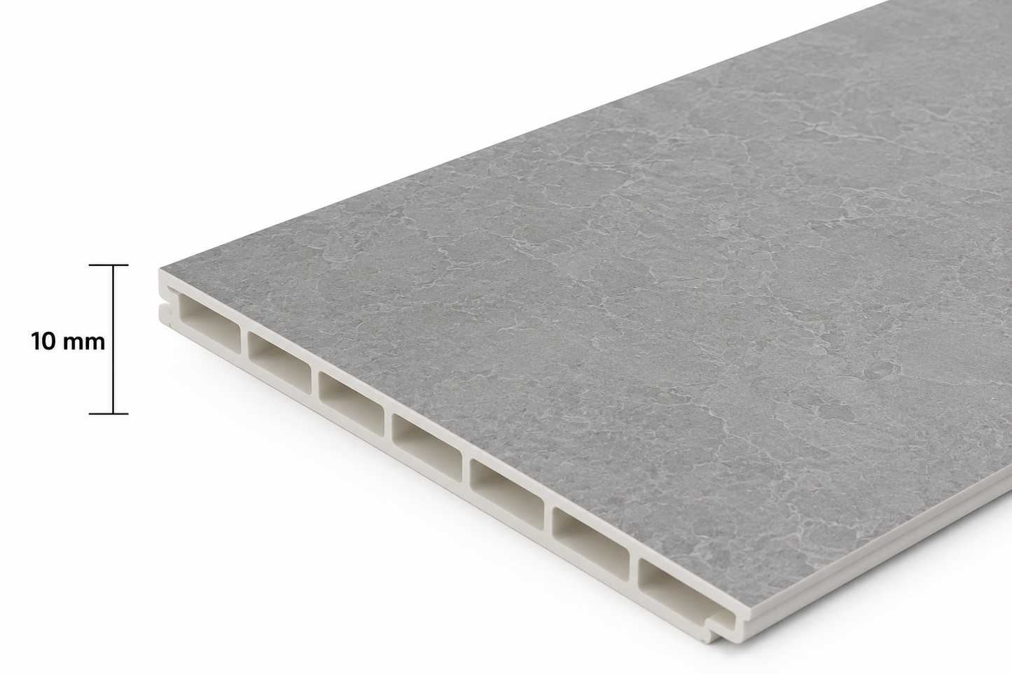 Concrete Grey Tile Effect Gloss Finish PVC Kitchen Shower Wall Panel 2400mm x 600mm x 10mm