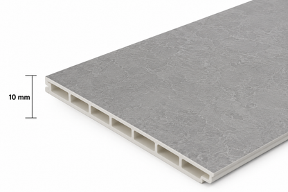 Concrete Grey Tile Effect Gloss Finish PVC Kitchen Shower Wall Panel 2400mm x 600mm x 10mm