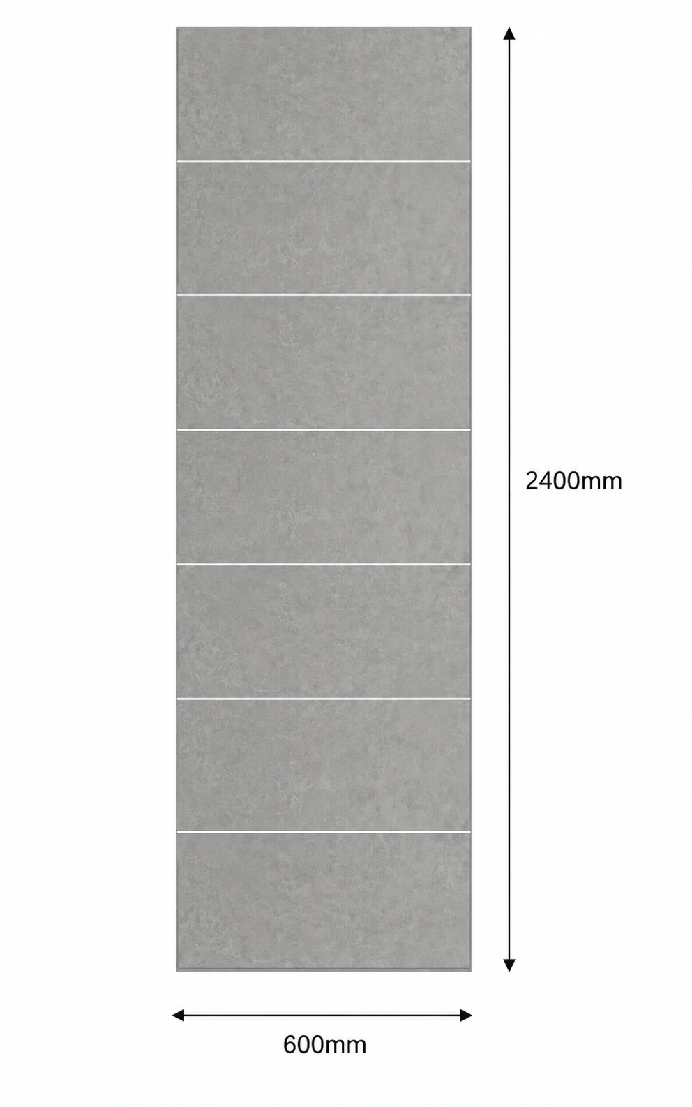 Concrete Grey Tile Effect Gloss Finish PVC Kitchen Shower Wall Panel 2400mm x 600mm x 10mm