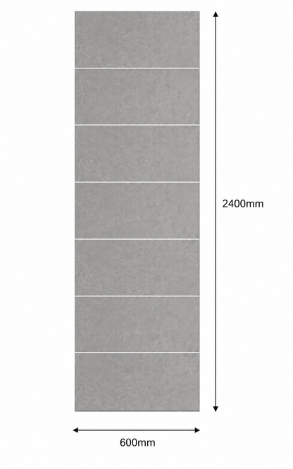Concrete Grey Tile Effect Gloss Finish PVC Kitchen Shower Wall Panel 2400mm x 600mm x 10mm