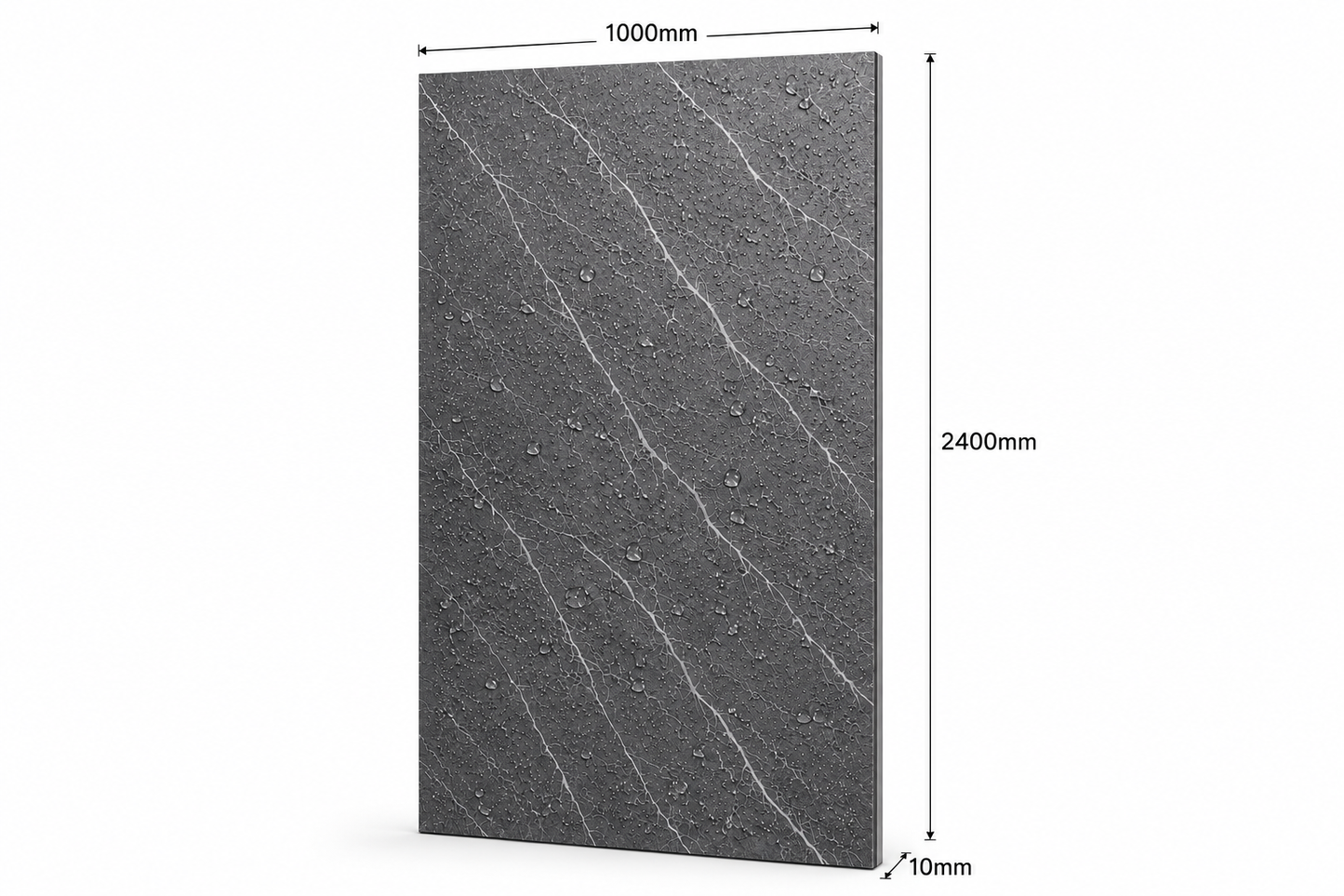 Deluxe Pieta Anthracite Matt PVC Kitchen Shower Wall Panel 2400mm x 1000mm x 10mm