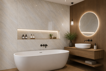 Deluxe Pergamon Marble Matt PVC Kitchen Shower Wall Panel 2400mm x 1000mm x 10mm