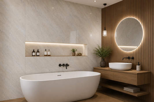 Deluxe Pergamon Marble Matt PVC Kitchen Shower Wall Panel 2400mm x 1000mm x 10mm