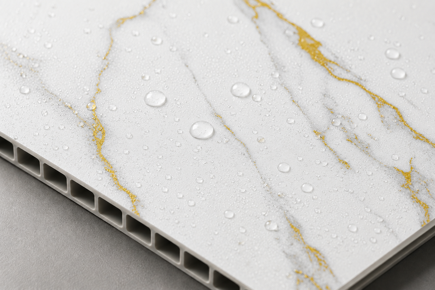 Deluxe Glided Gold Matt PVC Kitchen Shower Wall Panel 2400mm x 1000mm x 10mm