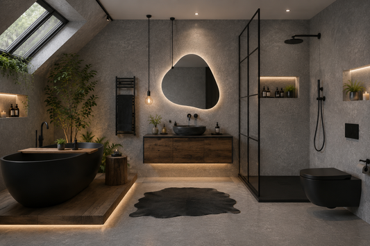 Deluxe Concrete Grey Gloss Kitchen Shower Wall Panel 2400mm x 1000mm x 10mm