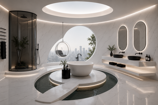 Deluxe Carrara White Marble Matt Shower Kitchen Wall Panel 2400mm x 1000mm x 10mm