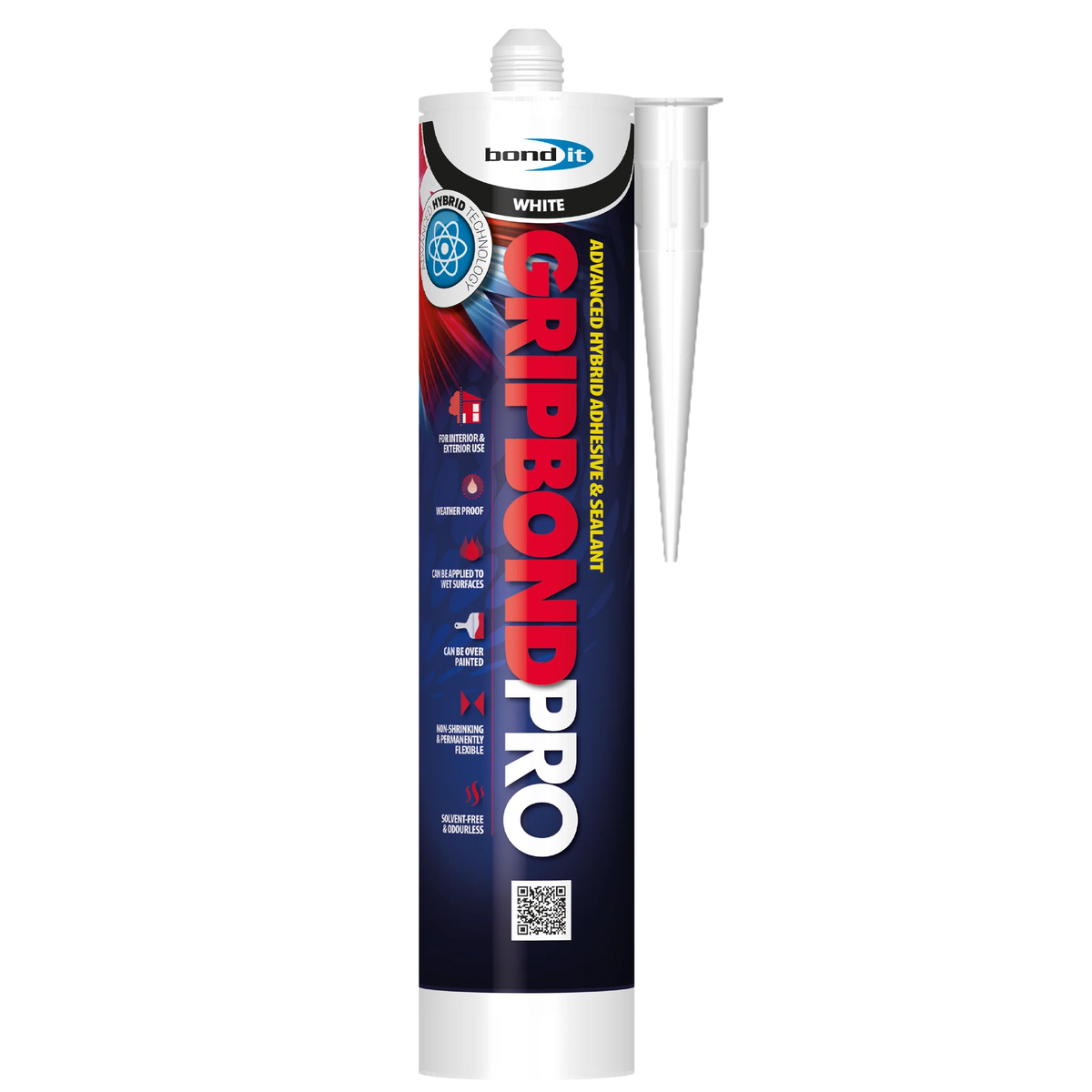 Gripbond Pro White - All-in-One Universal Hybrid Sealant and Adhesive - EU3 310 Millilitre Cartridge, 1 x Tube