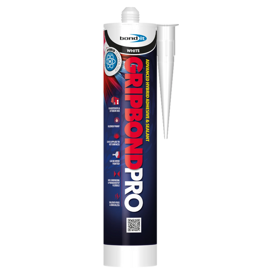 Gripbond Pro White - All-in-One Universal Hybrid Sealant and Adhesive - EU3 310 Millilitre Cartridge, 1 x Tube