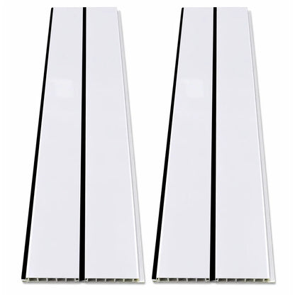 6 Pack 8mm White With Black Lines Gloss 2.7m Ceiling Cladding Panel