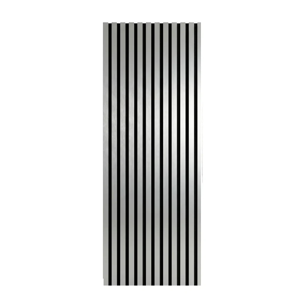 Silver Sound Absorbing Acoustic Slatted Wall Panel 2.4m x 0.6m